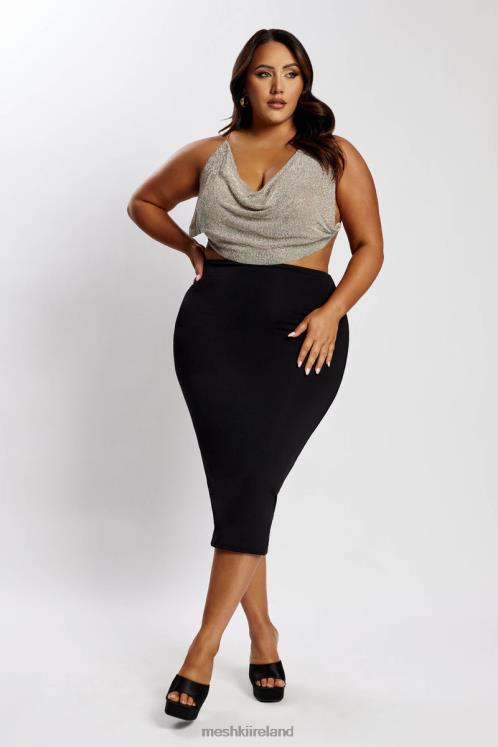 Meshki Shanice Glomesh Drape Top Clothing Silver 6DX22946