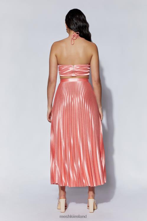 Meshki Shirin Pleated Halter Top Clothing Rosewater 6DX221058