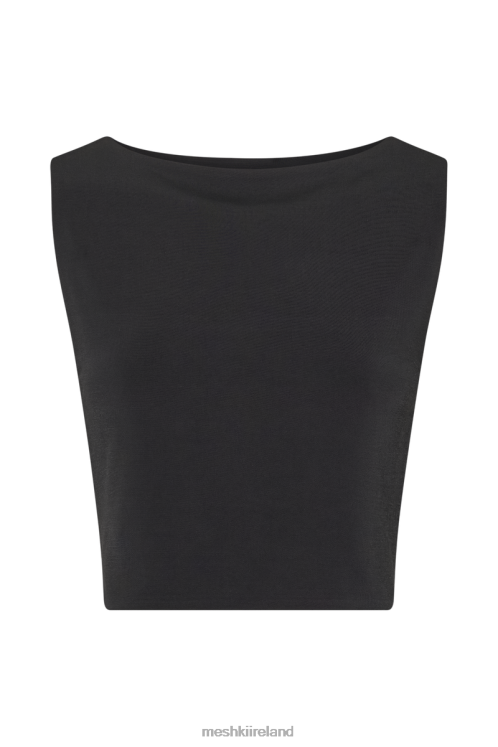Meshki Suri Slinky Cowl Back Top Clothing Black 6DX22789