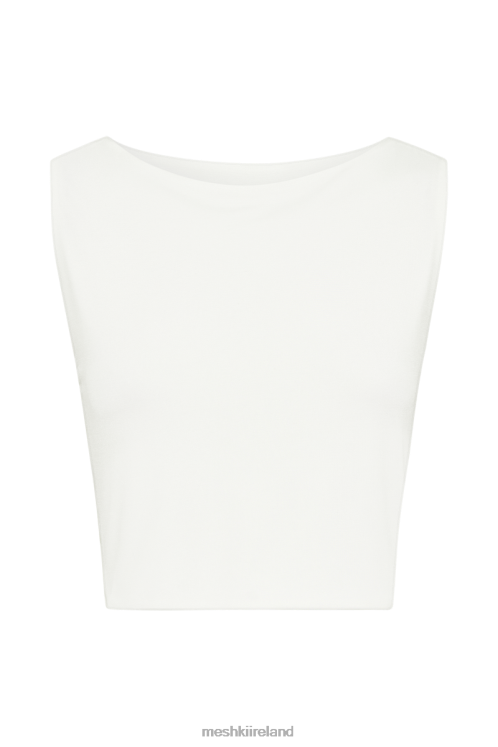 Meshki Suri Slinky Cowl Back Top Clothing White 6DX22788