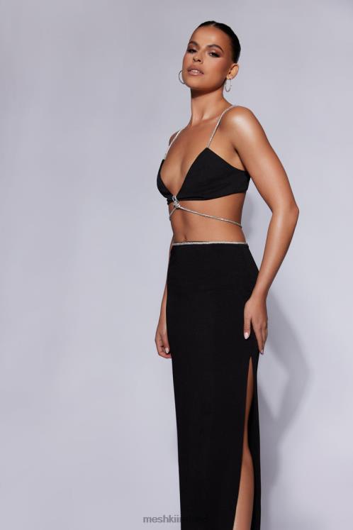 Meshki Sweeney Diamante Bralette Top Clothing Black 6DX221097