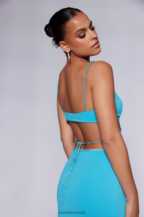 Meshki Sweeney Diamante Bralette Top Clothing Cyan Blue 6DX221110