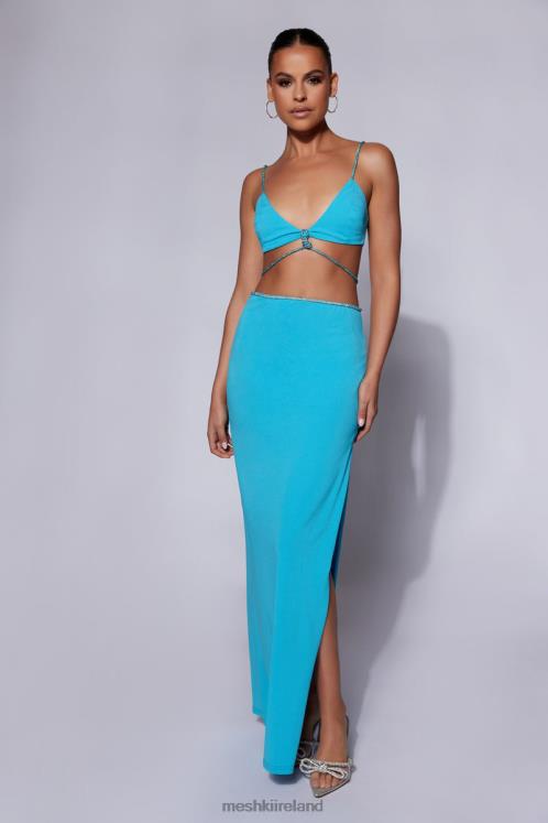 Meshki Sweeney Diamante Bralette Top Clothing Cyan Blue 6DX221110