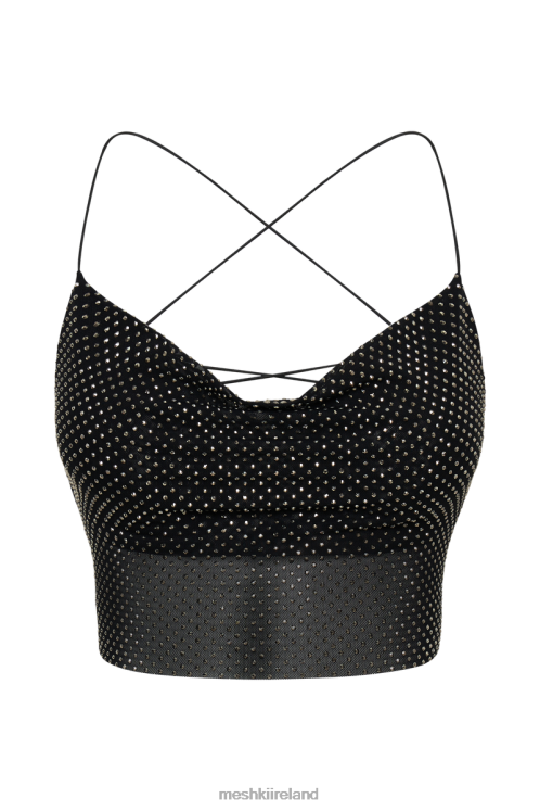 Meshki Tamra Strappy Diamante Top Clothing Black 6DX22786