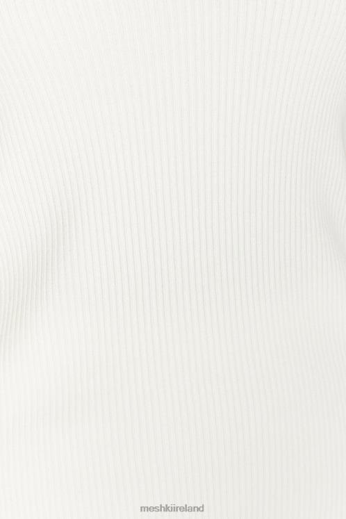 Meshki Viola Collared Knit Tank Top Clothing White 6DX22929