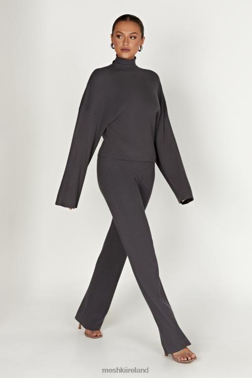 Meshki Winona Turtleneck Knit Top Clothing Charcoal 6DX22905