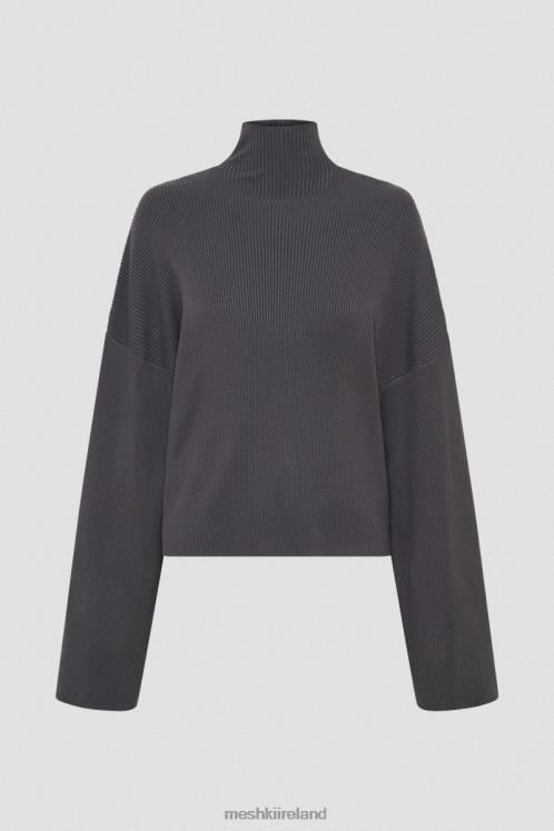 Meshki Winona Turtleneck Knit Top Clothing Charcoal 6DX22905
