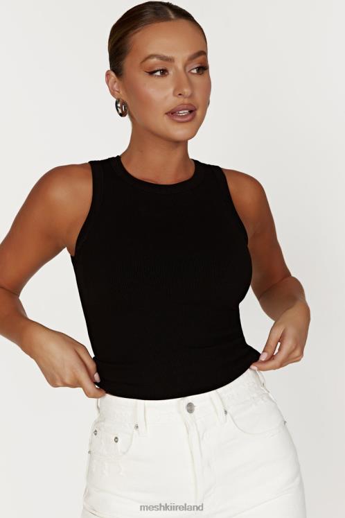Meshki Zanna Ribbed Tank Top Clothing Black 6DX22908