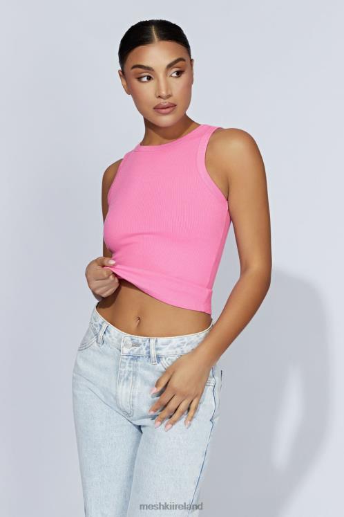 Meshki Zanna Ribbed Tank Top Clothing Bubblegum Pink 6DX221123