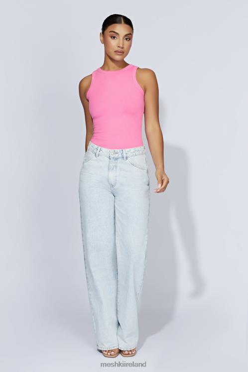 Meshki Zanna Ribbed Tank Top Clothing Bubblegum Pink 6DX221123