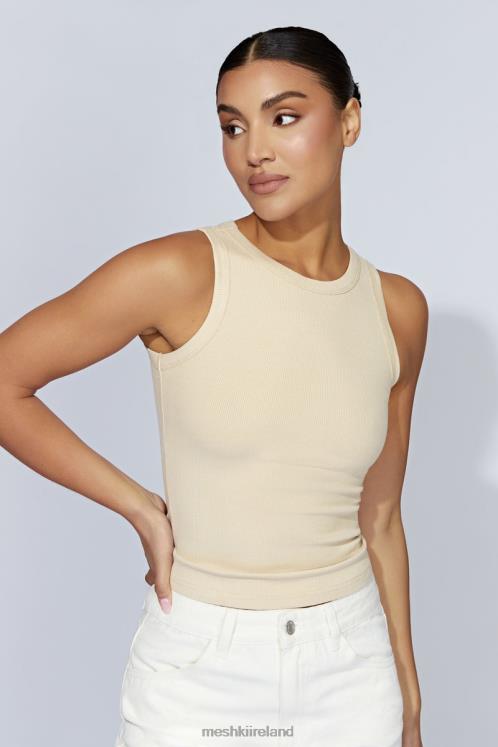 Meshki Zanna Ribbed Tank Top Clothing Cream 6DX221069