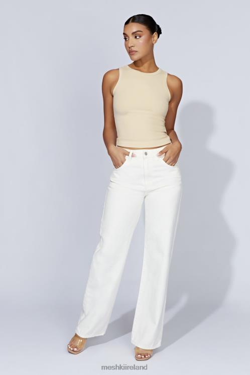 Meshki Zanna Ribbed Tank Top Clothing Cream 6DX221069