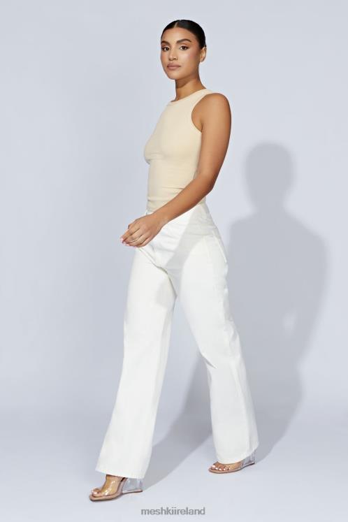 Meshki Zanna Ribbed Tank Top Clothing Cream 6DX221069