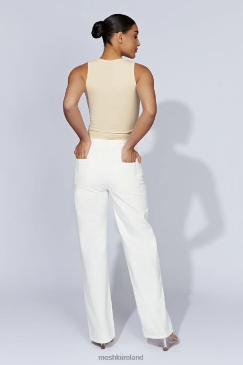 Meshki Zanna Ribbed Tank Top Clothing Cream 6DX221069