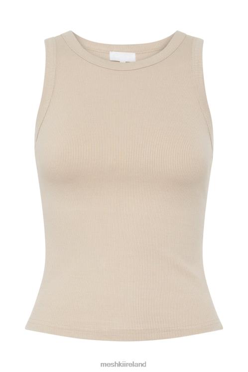 Meshki Zanna Ribbed Tank Top Clothing Cream 6DX221069