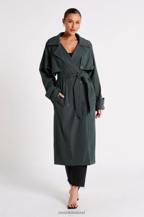 Meshki Andreas Oversized Trench Coat Clothing Charcoal 6DX221616