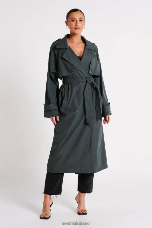 Meshki Andreas Oversized Trench Coat Clothing Charcoal 6DX221616