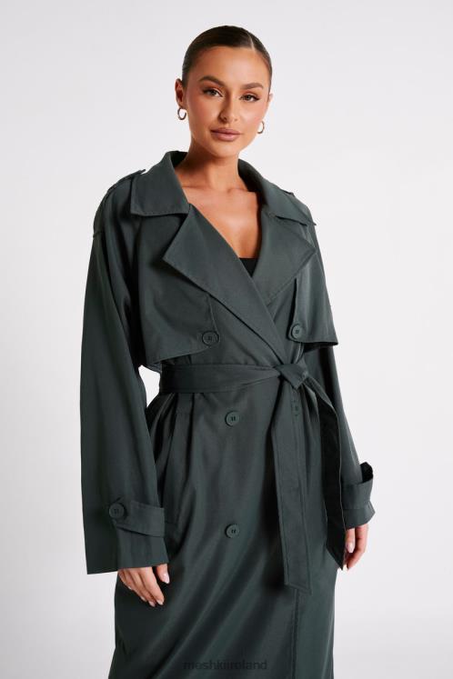 Meshki Andreas Oversized Trench Coat Clothing Charcoal 6DX221616