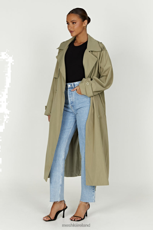 Meshki Andreas Oversized Trench Coat Clothing Olive 6DX221640