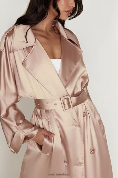 Meshki Azaela Satin Trench Coat Clothing Champagne 6DX221654