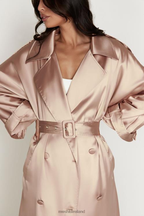 Meshki Azaela Satin Trench Coat Clothing Champagne 6DX221654