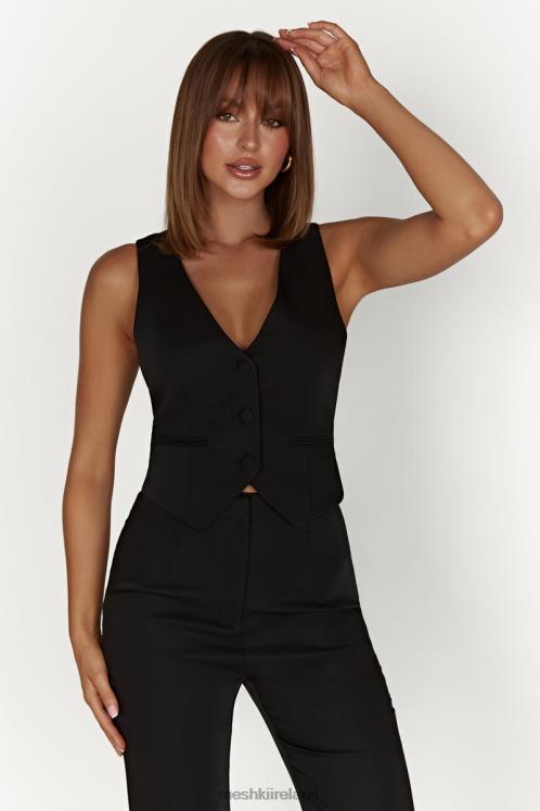 Meshki Blair Crepe Waist Coat Clothing Black 6DX22878