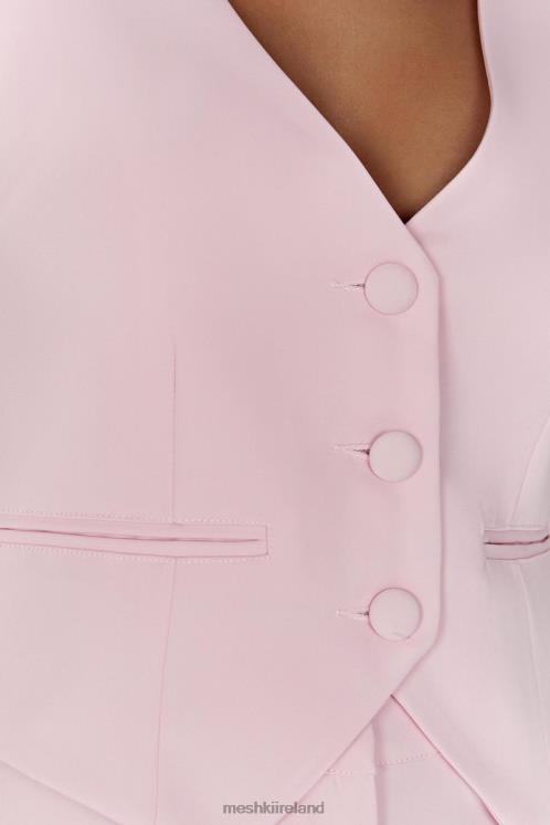 Meshki Blair Crepe Waist Coat Clothing Blush Pink 6DX22956