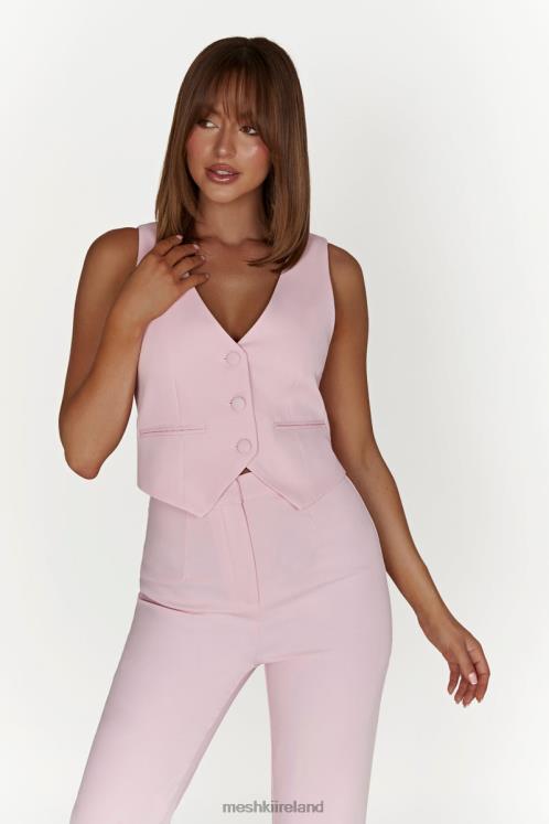 Meshki Blair Crepe Waist Coat Clothing Blush Pink 6DX22956