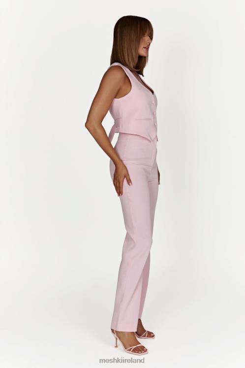 Meshki Blair Crepe Waist Coat Clothing Blush Pink 6DX22956