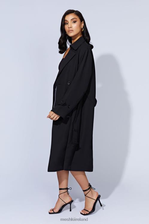 Meshki Keily Super Oversized Trench Coat Clothing Black 6DX221644