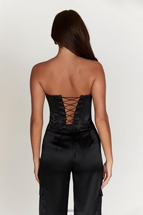 Meshki Amaya Lace Up Corset Top Clothing Black 6DX22995
