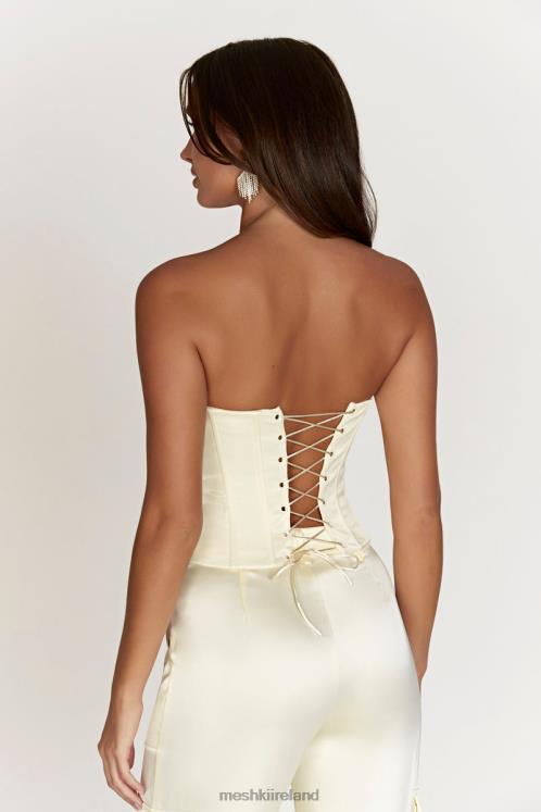 Meshki Amaya Lace Up Corset Top Clothing Bone 6DX221020