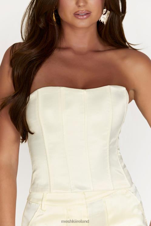 Meshki Amaya Lace Up Corset Top Clothing Bone 6DX221020