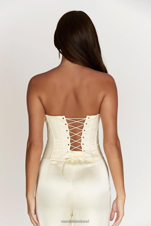 Meshki Amaya Lace Up Corset Top Clothing Bone 6DX221020