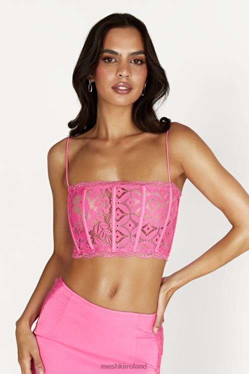 Meshki Bellamy Scallop Lace Bodice Clothing Bubblegum Pink 6DX221019