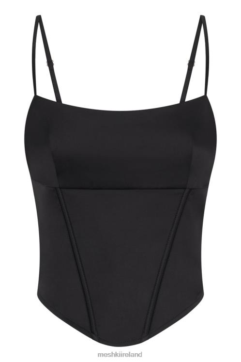 Meshki Desirie Longline Corset Top Clothing Black 6DX221001