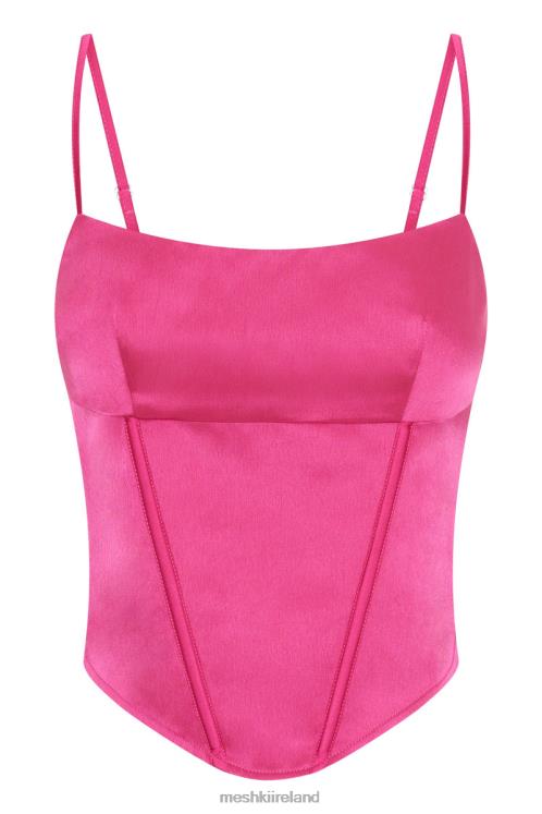 Meshki Desirie Longline Corset Top Clothing Fuchsia 6DX22997