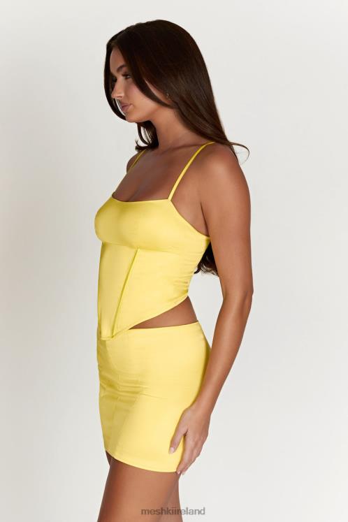 Meshki Desirie Longline Corset Top Clothing Lemon 6DX221003