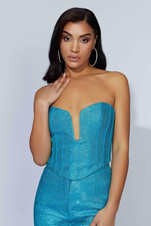Meshki Felicity Shimmer Corset Clothing Aquamarine 6DX221010