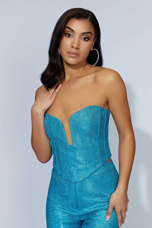 Meshki Felicity Shimmer Corset Clothing Aquamarine 6DX221010