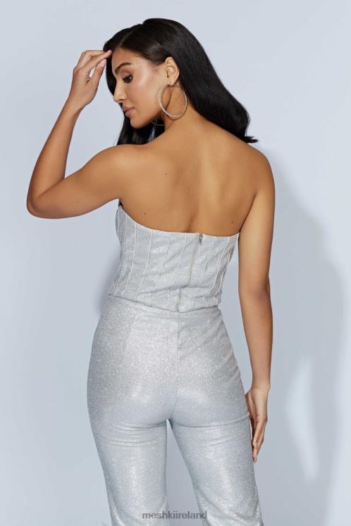Meshki Felicity Shimmer Corset Clothing Silver 6DX22885