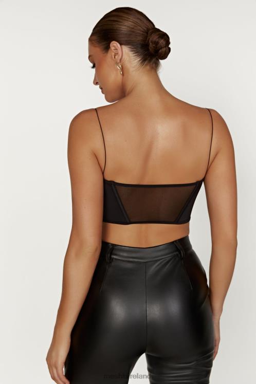 Meshki Jada Mesh Corset Bustier Clothing Black 6DX22993