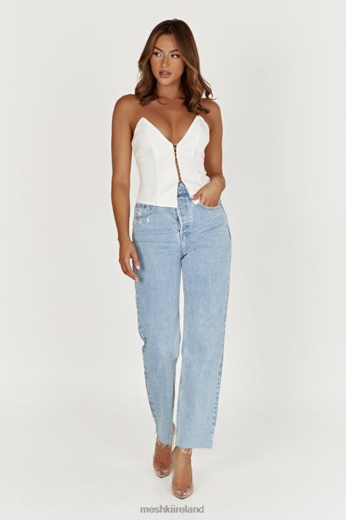 Meshki Janayia Pointed Corset Top Clothing White 6DX22820