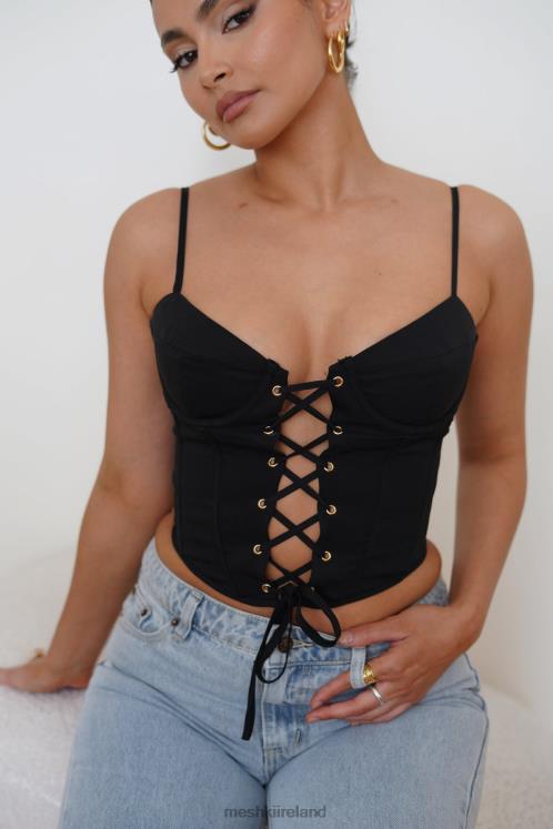 Meshki Janice Longline Corset Top Clothing Black 6DX221051
