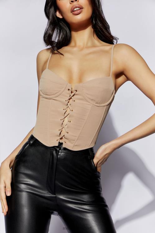 Meshki Janice Longline Corset Top Clothing Taupe 6DX221022