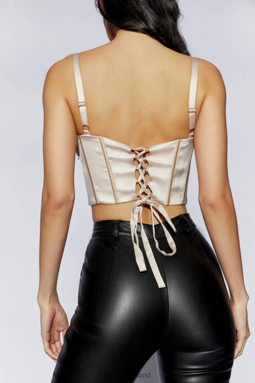Meshki Kristy Shirring Bust Corset Top Clothing Champagne 6DX221085