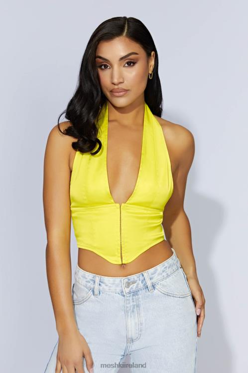 Meshki Mallory Satin Corset Top Clothing Fresh Green 6DX221045