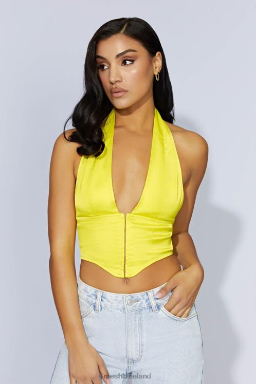 Meshki Mallory Satin Corset Top Clothing Fresh Green 6DX221045