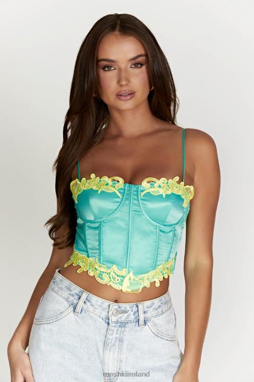 Meshki Tatiana Corset Top With Lace Clothing Mint 6DX22998