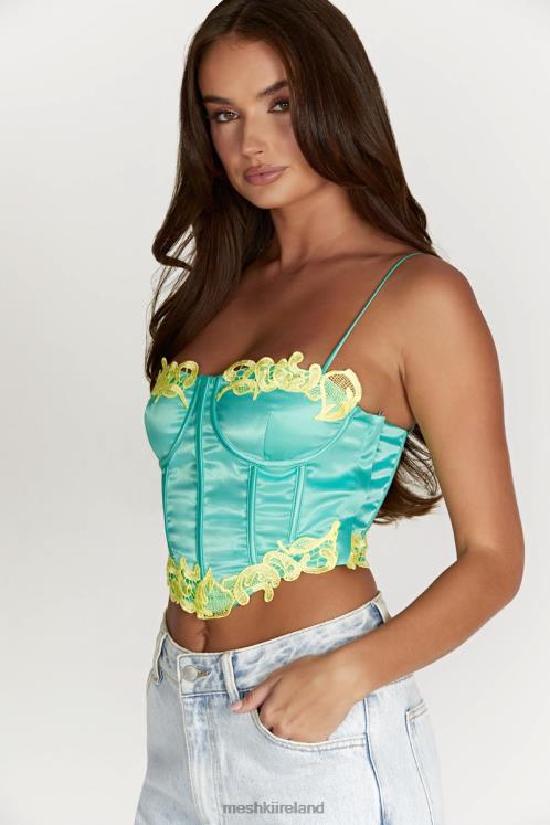 Meshki Tatiana Corset Top With Lace Clothing Mint 6DX22998